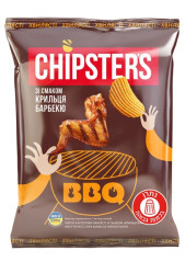 Bramborové chipsy vlnky s příchuti BBQ Křidélka 60g CHIPSTERS