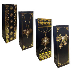 Dárková taška na láhev 36x13cm „Zlaté ozdoby“