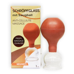 Sklenená nádoba s gumovou hruškou 5cm