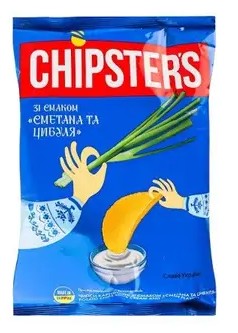 detail Čipsy se smetanovou a cibulovou příchutí 120g CHIPSTERS