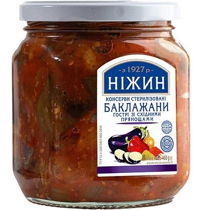 detail Baklažán pikantný s orientálnym korením 460g Nižin