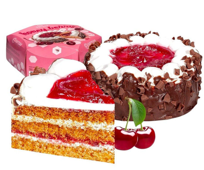 detail Dort Medová bobule s krémem a višňovou vrstvou 500g Vatsak