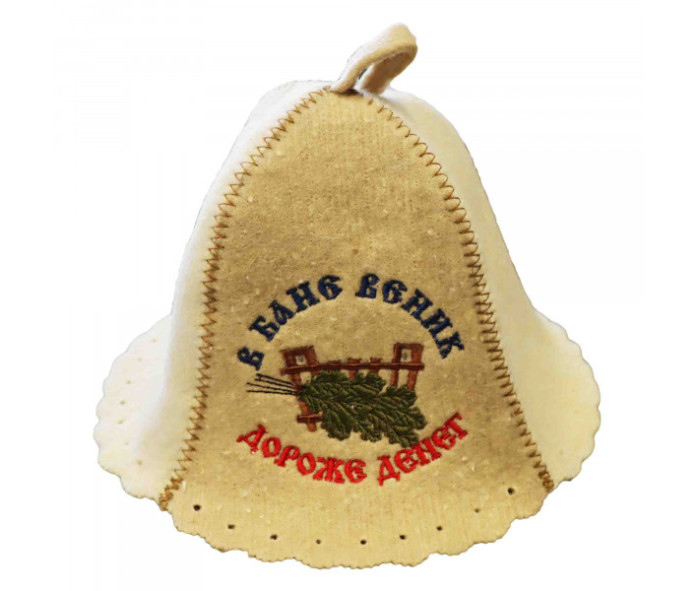 detail Čiapka na banju (saunu) V bane venik dorože deneg