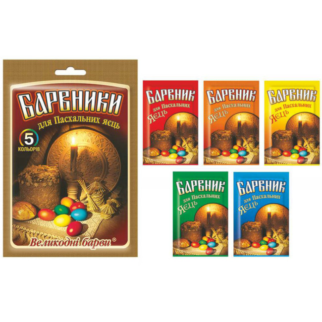 detail Farbivo na vajcia 5 farieb 25g