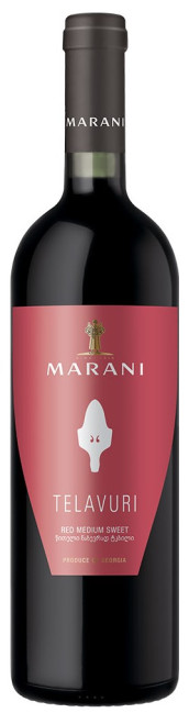 detail Červené polosladké víno Telavuri 0,75 l Marani