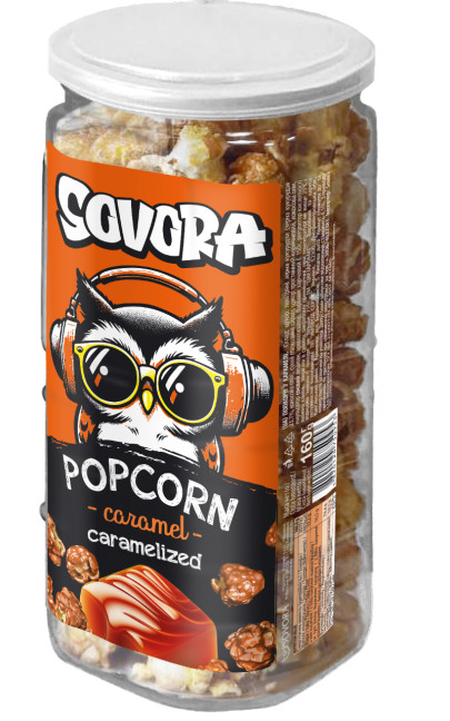 detail Popcorn s karamelovou příchutí 160g Sovora