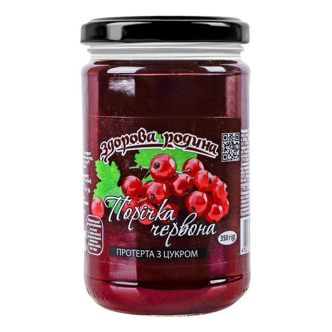 detail Červený rybíz drcené s cukrem 350g Zdorova Rodina