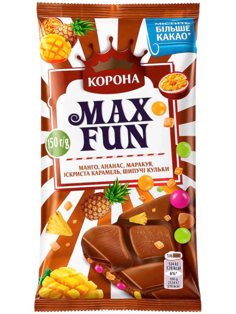 detail Mléčná čokoláda MAXFUN 