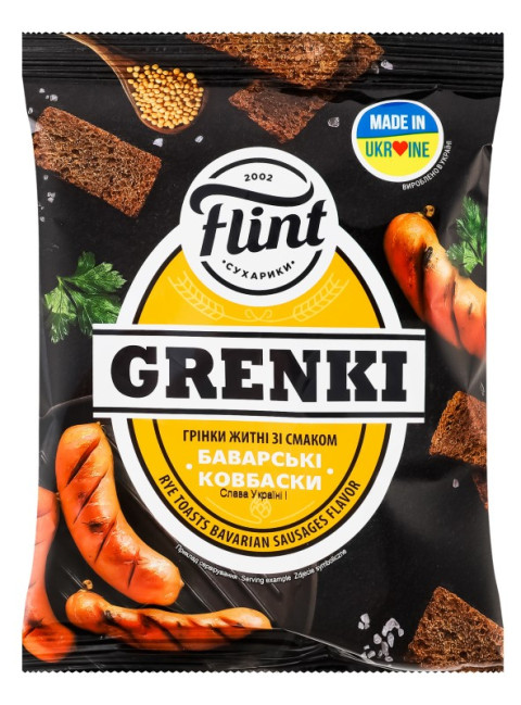 detail Grenky s príchuťou bavorské klobásy 70g Flint