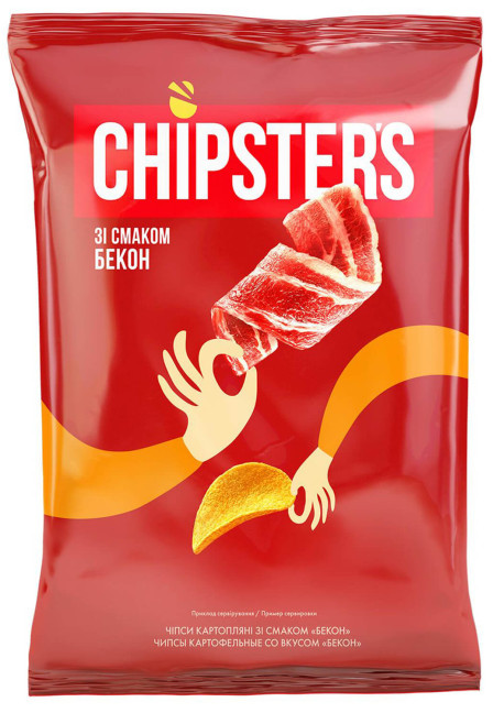 detail Čipsy s príchuťou slaniny 120g CHIPSTERS