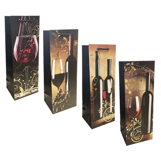detail Dárková taška na láhev 36x13cm„Červené víno“