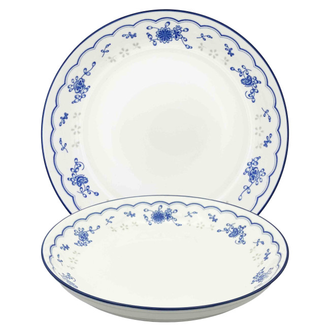 detail Porcelánový talíř „Květinový vzor“, 20,4×4cm, 630ml